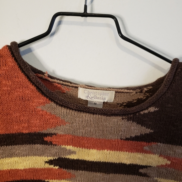 3 for $15 Vintage CB Southwestern Print Cropped Sweater Size M - Picture 4 of 10